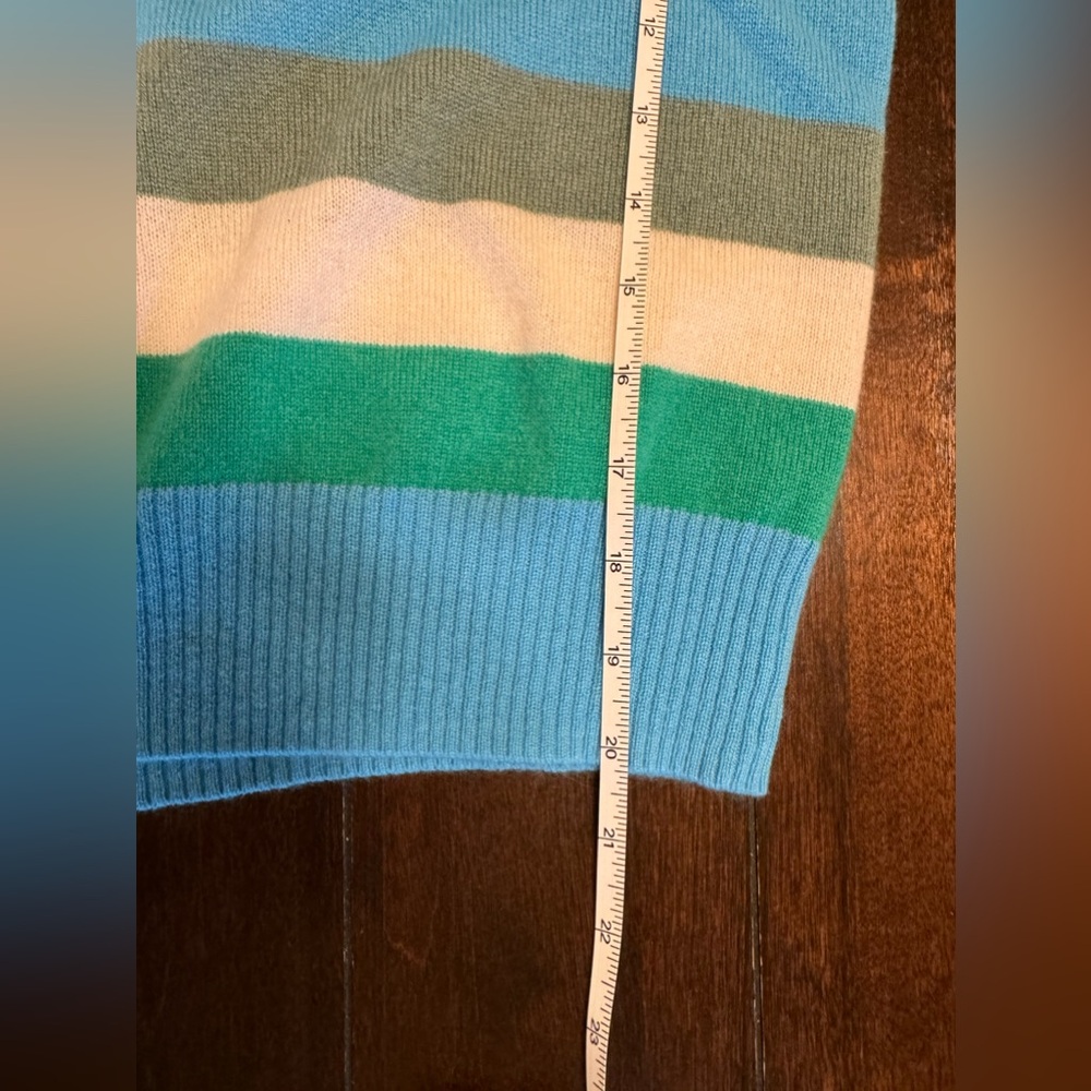 NWOT J. Crew Kids' 100% cashmere crewneck sweater in rugby stripe L (10/… - Picture 6 of 6